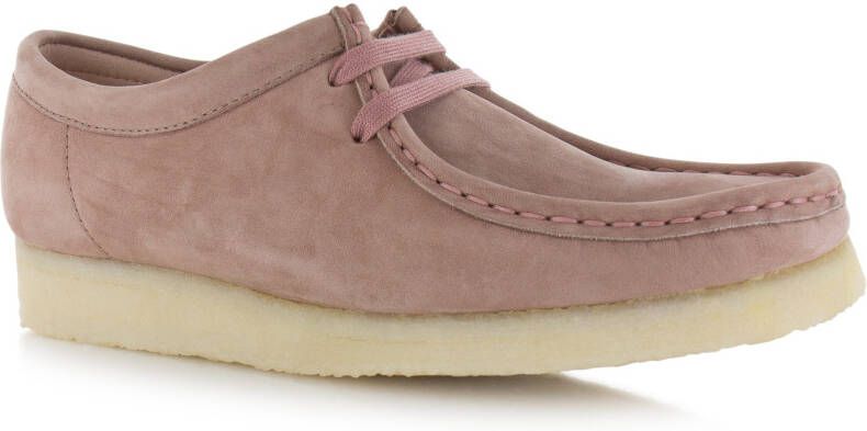 Clarks Wallabee Roze Nubuck Casual veterschoenen Dames