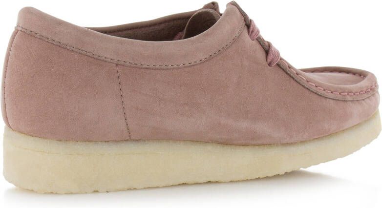 Clarks Wallabee Roze Nubuck Casual veterschoenen Dames