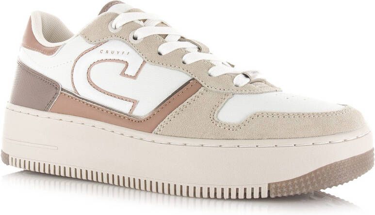 Cruyff Campo Low Lux taupe sneakers Wit Leerlook Lage sneakers Dames