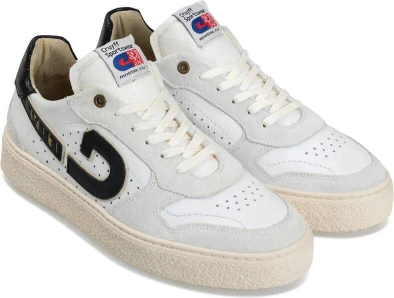 Cruyff Slice white cream black Wit Leer Lage sneakers Heren