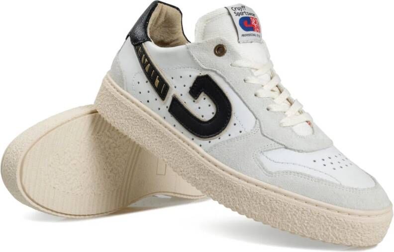 Cruyff Slice white cream black Wit Leer Lage sneakers Heren