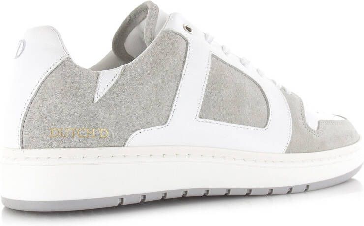 Dutch&apos;D Rune White Grey Wit Suede Lage sneakers Heren