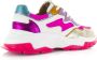 DWRS LABEL Chester White Neon Pink Roze Leer Lage sneakers Dames - Thumbnail 8