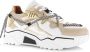 DWRS LABEL DWRS Jupiter denim sand champagne Beige Leer Lage sneakers Dames - Thumbnail 6