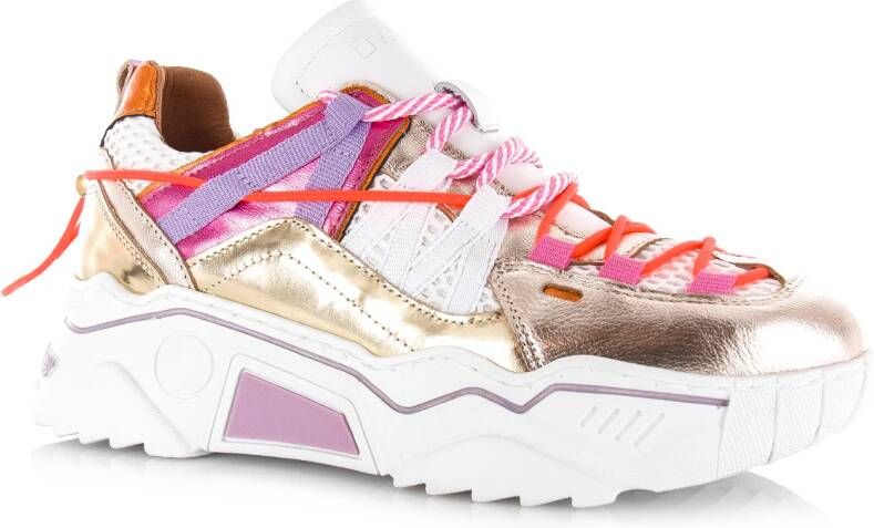 DWRS LABEL DWRS ORION metallic sneakers roze wit Roze Mesh Lage sneakers Dames