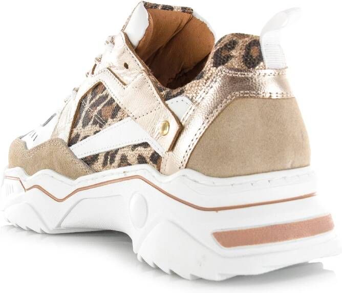 DWRS LABEL DWRS PLUTO leopard white sand Wit Leer Lage sneakers Dames