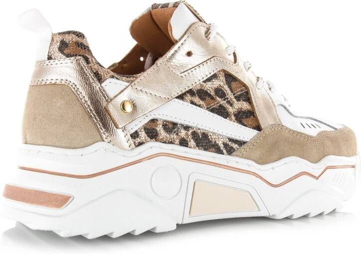 DWRS LABEL DWRS PLUTO leopard white sand Wit Leer Lage sneakers Dames