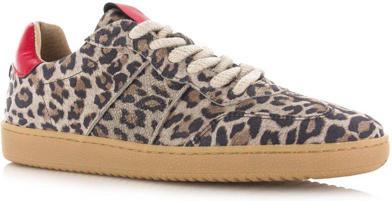 DWRS LABEL DWRS POONA damessneakers panterprint Beige Suede Lage sneakers Dames