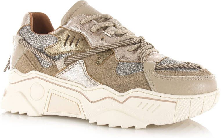 DWRS LABEL DWRS Jupiter | taupe stone Taupe Leer Lage sneakers Dames