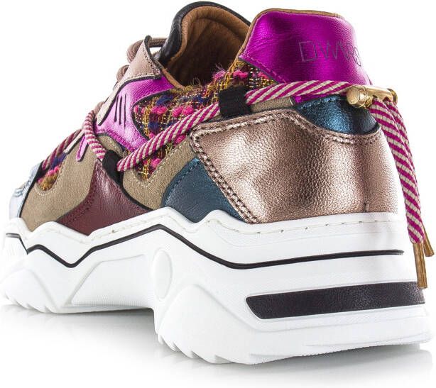 DWRS LABEL DWRS Jupiter tweed beige fuchsia Beige Leer Lage sneakers Dames