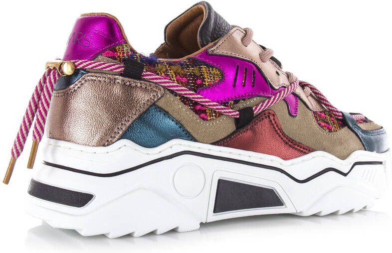 DWRS LABEL DWRS Jupiter tweed beige fuchsia Beige Leer Lage sneakers Dames