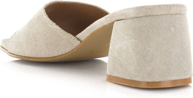 DWRS LABEL Marbella sand | suède hak Beige Suede Sandalen met hak Dames