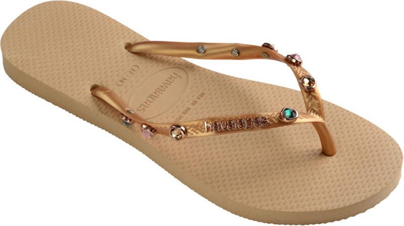 Havaianas Slim Luxury Gold | Swarovski Goud Rubber Teenslippers Dames