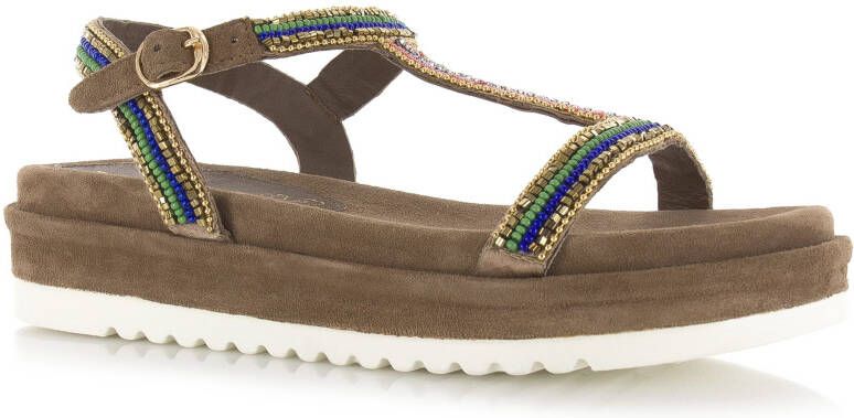 Lazamani Ladies chunky sandaal Blauw Suede Plateau sandalen Dames