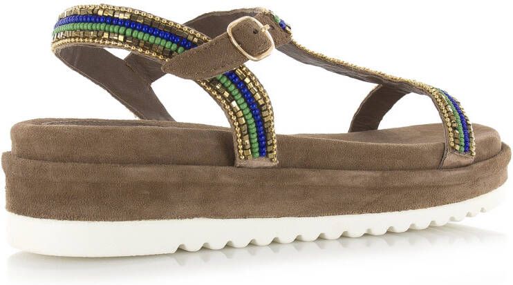 Lazamani Ladies chunky sandaal Blauw Suede Plateau sandalen Dames