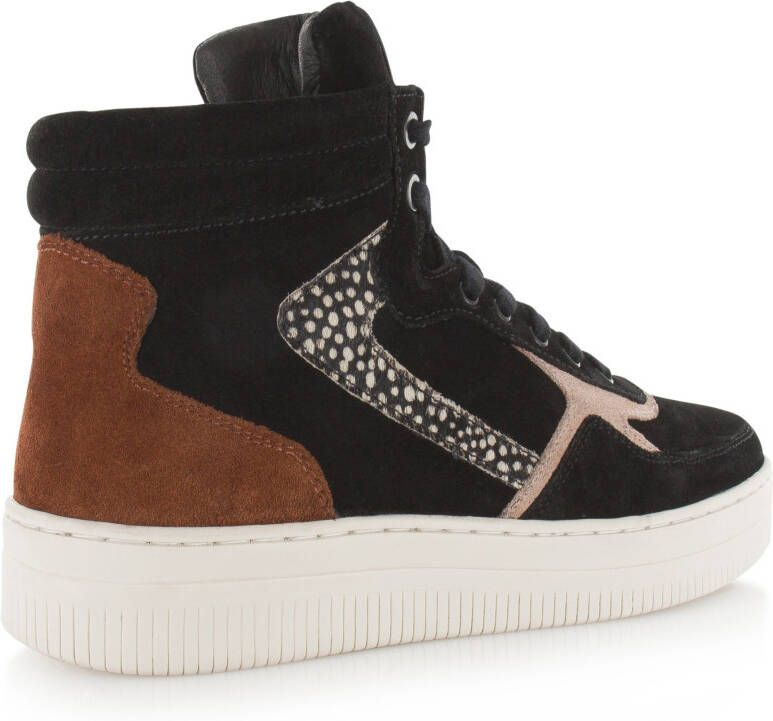 Maruti Mona Zwart Suede Hoge sneakers Dames