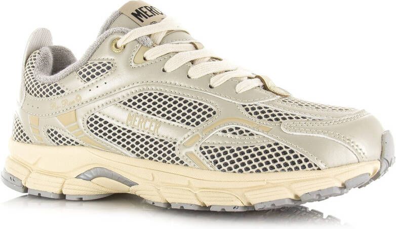 Mercer Amsterdam Mercer The Re-Run Champagne creme Beige Mesh Lage sneakers Dames