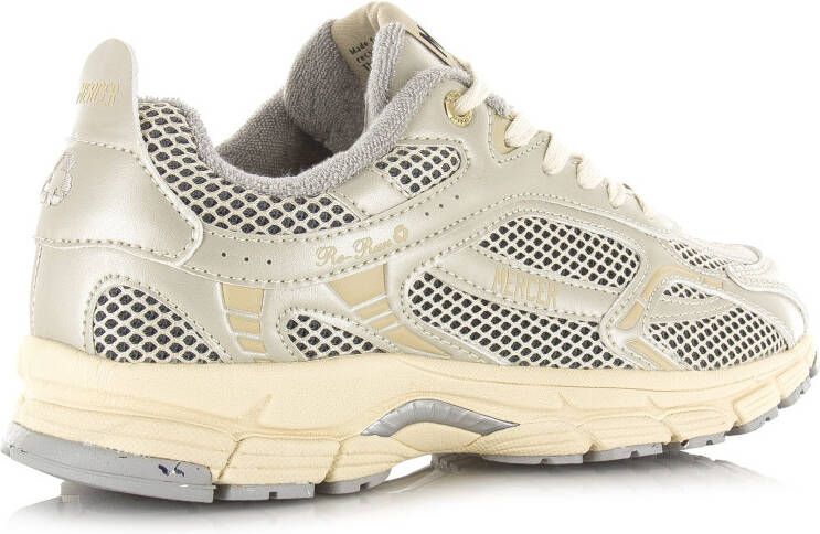 Mercer Amsterdam Mercer The Re-Run Champagne creme Beige Mesh Lage sneakers Dames