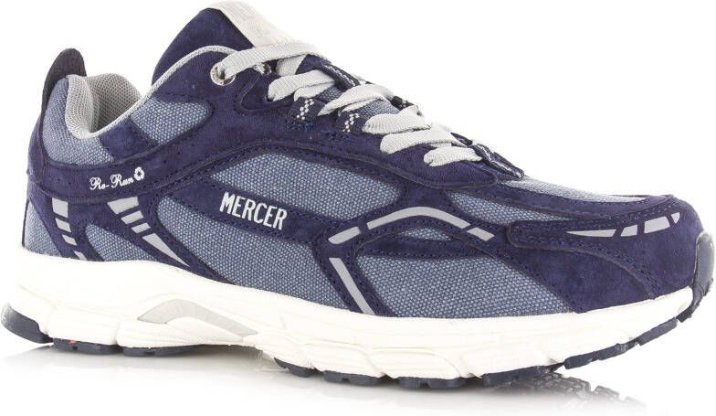 Mercer Amsterdam Mercer The Re-Run Washed Canvas navy Blauw Mesh Lage sneakers Unisex