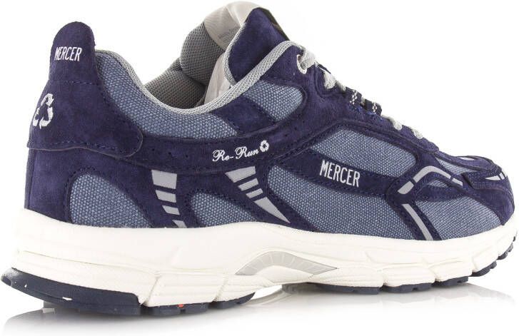 Mercer Amsterdam Mercer The Re-Run Washed Canvas navy Blauw Mesh Lage sneakers Unisex