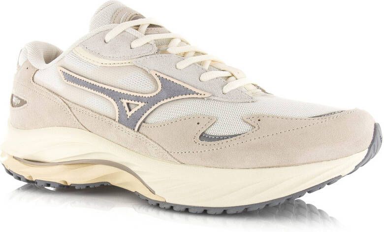 Mizuno Wave Rider ß | White Sand Ultimate Gray Wit Suede Lage sneakers Heren