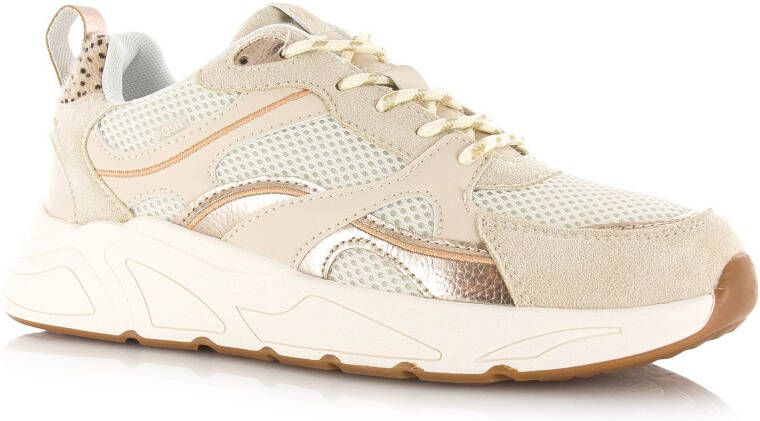 POELMAN beige sneakers van mesh Beige Mesh Lage sneakers Dames