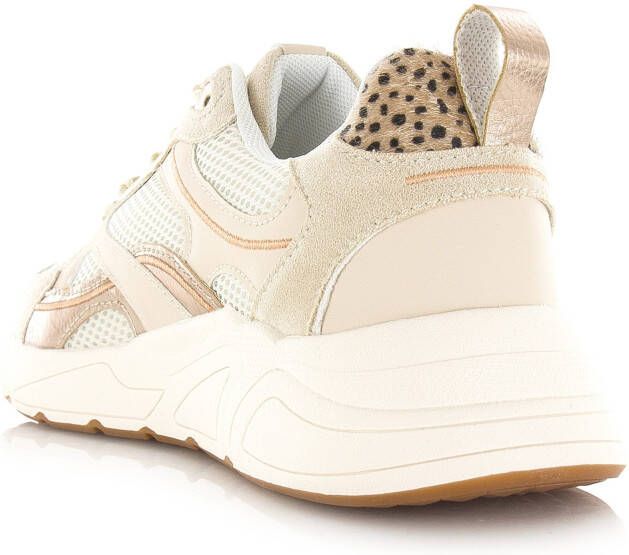 POELMAN beige sneakers van mesh Beige Mesh Lage sneakers Dames