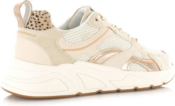 POELMAN beige sneakers van mesh Beige Mesh Lage sneakers Dames