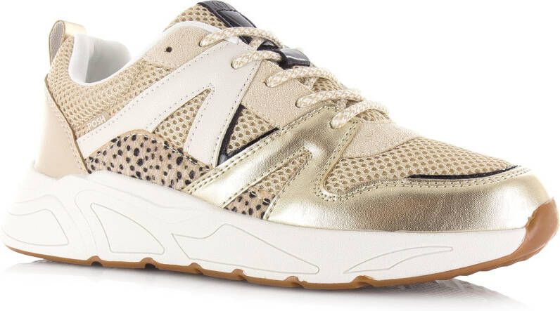 POELMAN C18582X9PSH25 Beige Goud Beige Mesh Lage sneakers Dames