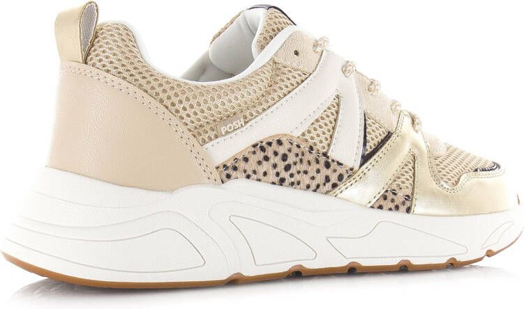 POELMAN C18582X9PSH25 Beige Goud Beige Mesh Lage sneakers Dames