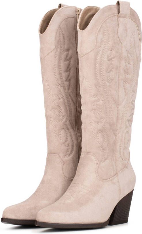 POELMAN CSHN18525-41PPSH1 cappuccino Beige Suedelook Cowboy laarzen Dames