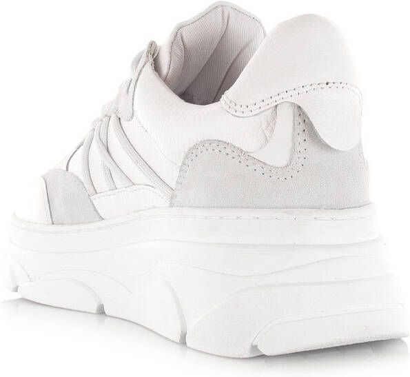 POELMAN leren sneaker met chunky zool Wit Leer Lage sneakers Dames