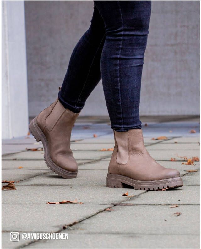 POELMAN Chelsea Boots Beige Nubuck Chelsea boots Dames