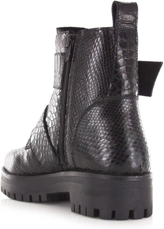 Shoecolate Bikerboot met ritssluiting Zwart Leer Biker boots Dames