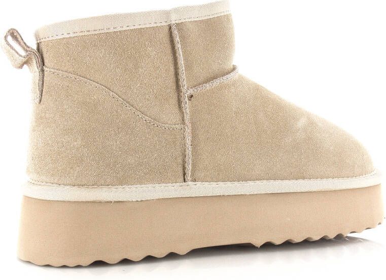 Shoecolate Classic ultra faux fur boot Beige Suede Bont Dames