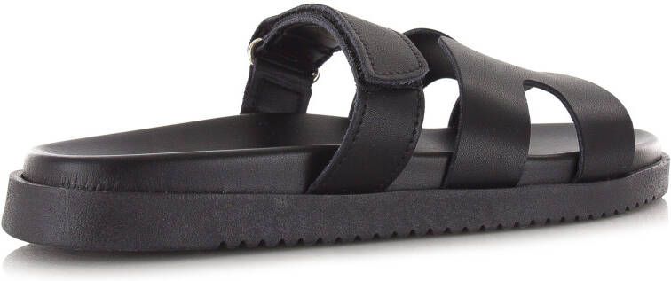 STEVE MADDEN Missile-E Zwart Leer Platte sandalen Dames