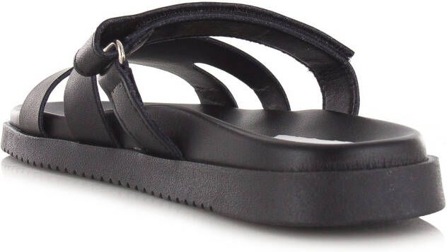 STEVE MADDEN Missile-E Zwart Leer Platte sandalen Dames