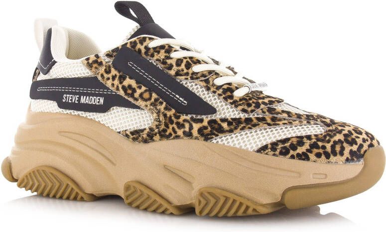 STEVE MADDEN PossessionL-E Leopard Beige Mesh Lage sneakers Dames