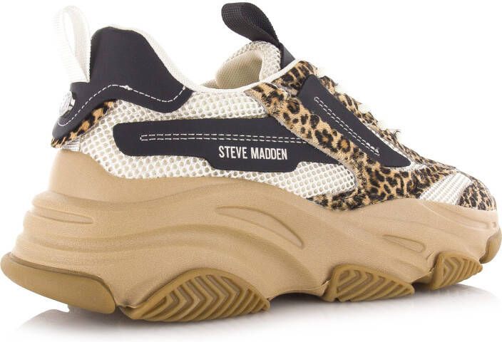 STEVE MADDEN PossessionL-E Leopard Beige Mesh Lage sneakers Dames