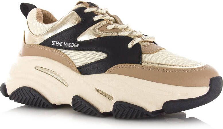 STEVE MADDEN Progressive khaki black Beige Mesh Lage sneakers Dames