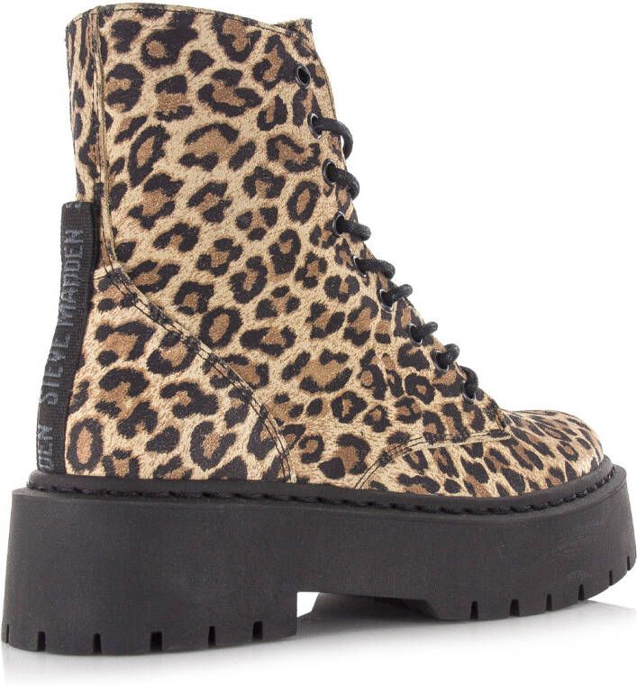 STEVE MADDEN Skylar Leopard veterboots Beige Suede Veterboots Dames