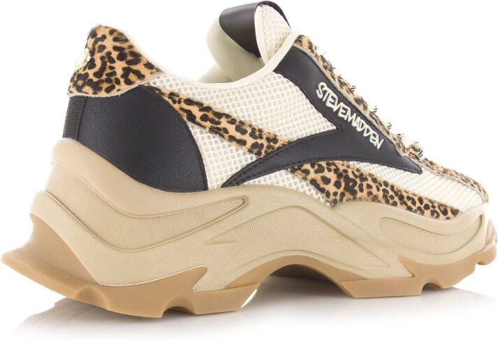 STEVE MADDEN Zoomz-L leopard multi Beige Mesh Lage sneakers Dames