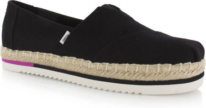 TOMS Alpargata platform rope Zwart Canvas Espadrilles Dames