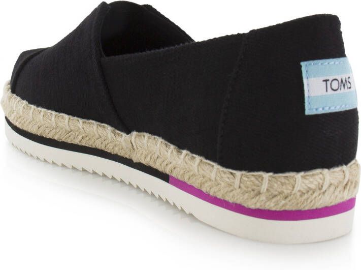 TOMS Alpargata platform rope Zwart Canvas Espadrilles Dames