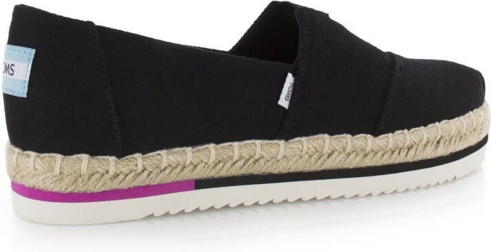 TOMS Alpargata platform rope Zwart Canvas Espadrilles Dames