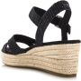 TOMS Audrey linnen sandalen met sleeha Zwart Textiel Sandalen met hak Dames - Thumbnail 11