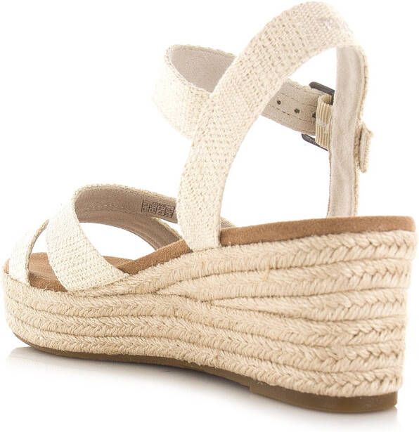 TOMS Audrey naturel | linnen sleehak s Beige Textiel Sandalen met hak Dames