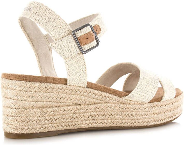 TOMS Audrey naturel | linnen sleehak s Beige Textiel Sandalen met hak Dames