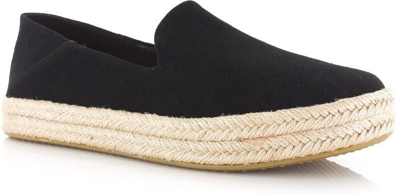 TOMS Carolina black flatform Zwart Suede Espadrilles Dames