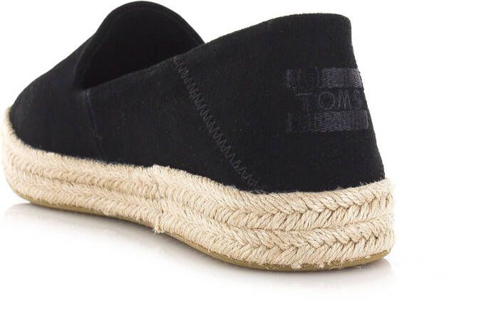 TOMS Carolina black flatform Zwart Suede Espadrilles Dames